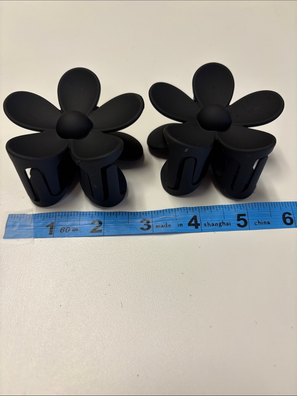 Black Floral Hair Claw Clips - Pack of 2